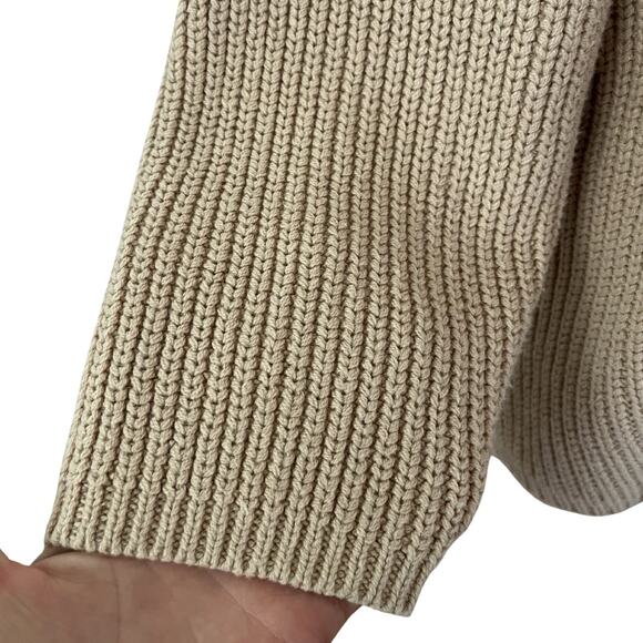 Urban Outfitters Ribbed Chunky Knit Sweater Size S Tan Neutral Oversized Capsule - Picture 2 of 8